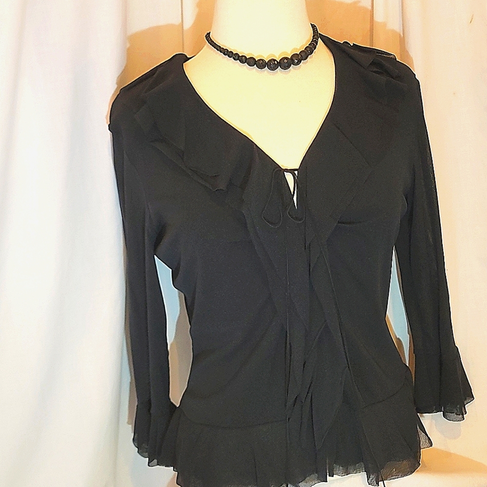 Elana Kallan Black Feminine Top - Picture 1 of 5
